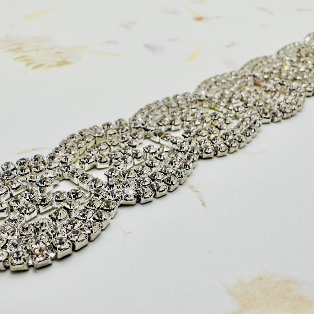 Dazzling Silver Rhinestone Bracelet - image 1